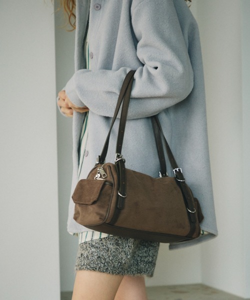 full/fill.(フルフィル)の「fake suede side pocket bag / フェイクスウェードサイドポケットバッグ(ハンドバッグ・レディース・ブラック/グレー・FREE)」の15枚目の写真