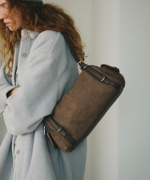 full/fill.(フルフィル)の「fake suede side pocket bag / フェイクスウェードサイドポケットバッグ(ハンドバッグ・レディース・ブラック/グレー・FREE)」の10枚目の写真