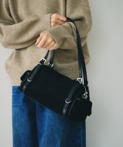 full/fill.(フルフィル)の「fake suede side pocket bag / フェイクスウェードサイドポケットバッグ(ハンドバッグ・レディース・ブラック/グレー・FREE)」の9枚目の写真