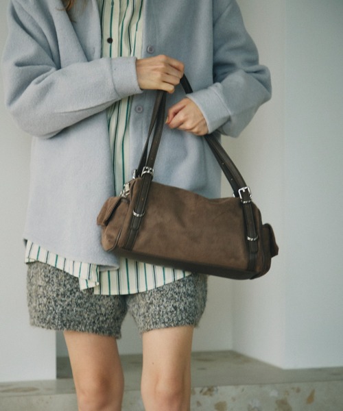 full/fill.(フルフィル)の「fake suede side pocket bag / フェイクスウェードサイドポケットバッグ(ハンドバッグ・レディース・ブラック/グレー・FREE)」の14枚目の写真