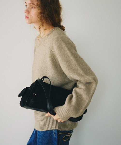 full/fill.(フルフィル)の「fake suede side pocket bag / フェイクスウェードサイドポケットバッグ(ハンドバッグ・レディース・ブラック/グレー・FREE)」の6枚目の写真