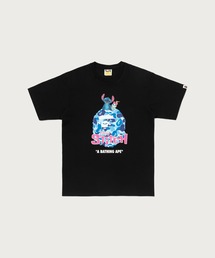 BAPE X DISNEY STITCH ABC CAMO APE HEAD TEE