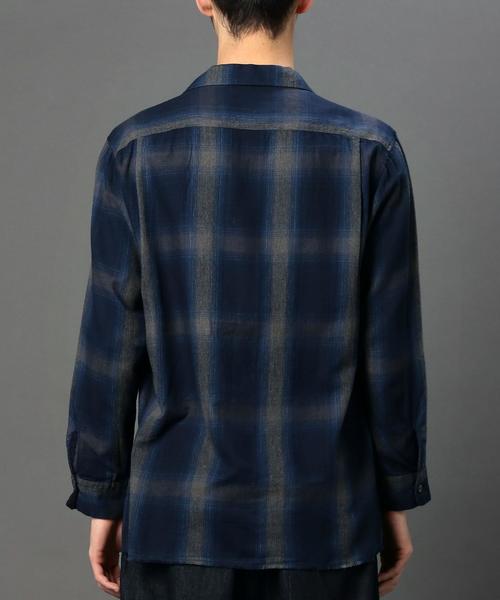 MONKEY TIME(モンキータイム)の「<monkey time> C/LYCL オンブレーチェック オープンカラー シャツ◆(シャツ/ブラウス・メンズ・ブラック/ネイビー・MEDIUM/SMALL/X-LARGE/LARGE)」の3枚目の写真