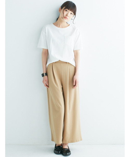 haco!(ハコ)の「U.S.A.コットンポケットTシャツ(Tシャツ/カットソー・レディース・サンドベージュ/ホワイト/ブラック・MEDIUM/X-LARGE/LARGE/SMALL)」の10枚目の写真