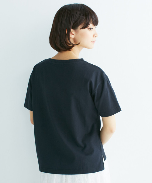 haco!(ハコ)の「U.S.A.コットンポケットTシャツ(Tシャツ/カットソー・レディース・サンドベージュ/ホワイト/ブラック・MEDIUM/X-LARGE/LARGE/SMALL)」の12枚目の写真