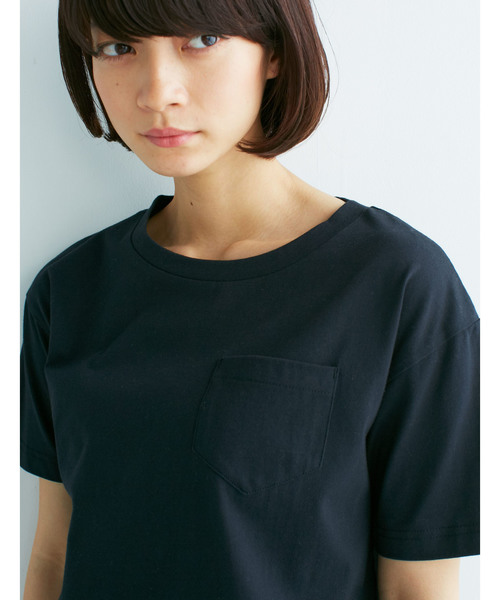 haco!(ハコ)の「U.S.A.コットンポケットTシャツ(Tシャツ/カットソー・レディース・サンドベージュ/ホワイト/ブラック・MEDIUM/X-LARGE/LARGE/SMALL)」の13枚目の写真