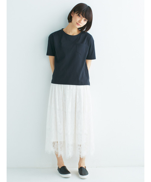 haco!(ハコ)の「U.S.A.コットンポケットTシャツ(Tシャツ/カットソー・レディース・サンドベージュ/ホワイト/ブラック・MEDIUM/X-LARGE/LARGE/SMALL)」の14枚目の写真