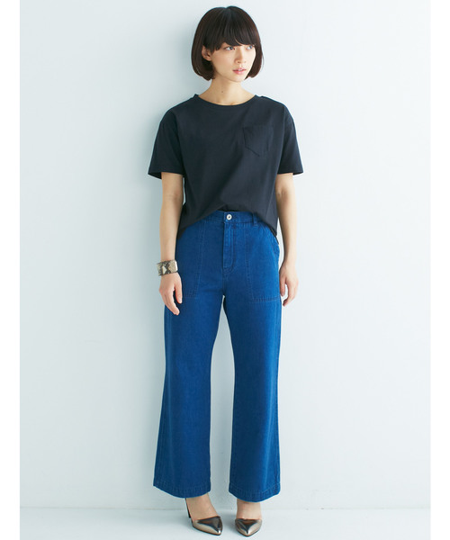 haco!(ハコ)の「U.S.A.コットンポケットTシャツ(Tシャツ/カットソー・レディース・サンドベージュ/ホワイト/ブラック・MEDIUM/X-LARGE/LARGE/SMALL)」の7枚目の写真