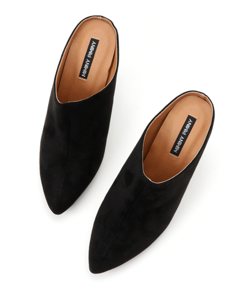 Re:EDIT（リエディ）の「7.9cmヒールポインテッドトゥスタックヒールサボ/シューズ[2016秋冬新作][Re:EDIT/リエディ]（サンダル・レディース・ブラック/ダークブラック/キャメル・SMALL/MEDIUM/LARGE/X-LARGE）」の7枚目の写真