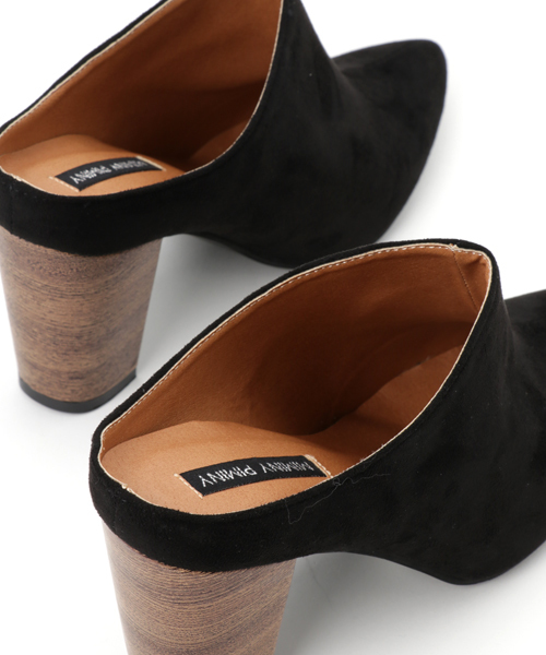 Re:EDIT（リエディ）の「7.9cmヒールポインテッドトゥスタックヒールサボ/シューズ[2016秋冬新作][Re:EDIT/リエディ]（サンダル・レディース・ブラック/ダークブラック/キャメル・SMALL/MEDIUM/LARGE/X-LARGE）」の9枚目の写真