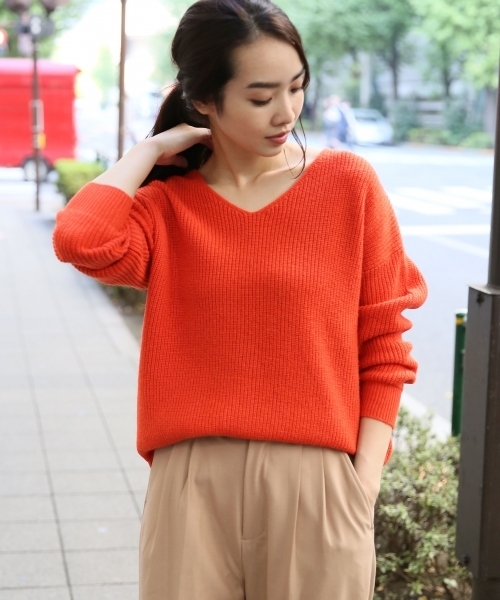 A part by（アパートバイ）の「【洗える冬ニット】7GAcWアゼVPO 731840 （ニット/セーター・レディース・ブラック/ブルー/オレンジ/ライトグレー/ブラウン・FREE）」の5枚目の写真