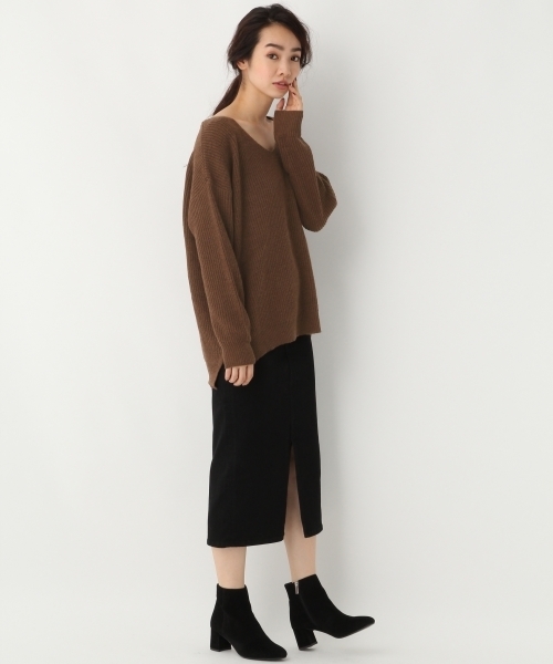 A part by（アパートバイ）の「【洗える冬ニット】7GAcWアゼVPO 731840 （ニット/セーター・レディース・ブラック/ブルー/オレンジ/ライトグレー/ブラウン・FREE）」の9枚目の写真