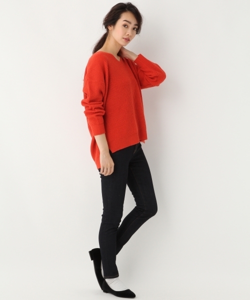 A part by（アパートバイ）の「【洗える冬ニット】7GAcWアゼVPO 731840 （ニット/セーター・レディース・ブラック/ブルー/オレンジ/ライトグレー/ブラウン・FREE）」の17枚目の写真