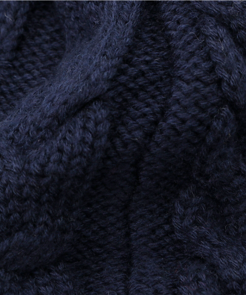 GLOBAL WORK（グローバルワーク）の「【キッズ】洗えるケーブルニットワッチ（ニットキャップ/ビーニー・キッズ・ホワイト/ネイビー/グレー・FREE）」の7枚目の写真