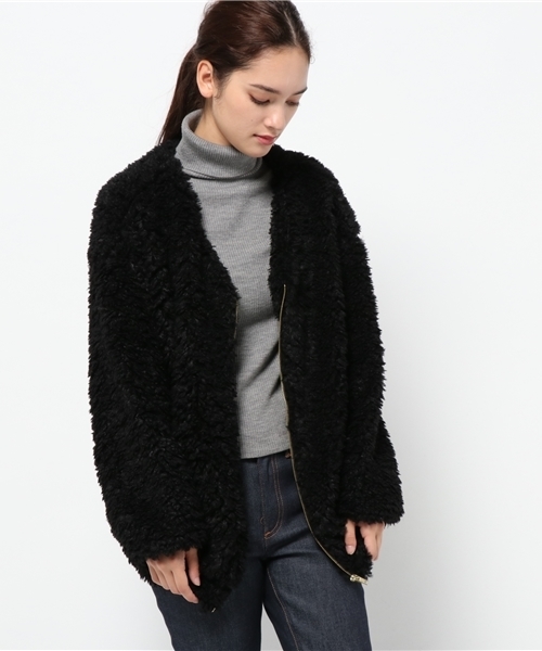 WEGO(ウィゴー)の「WEGO/モコモコジャケット(ブルゾン・レディース・ブラック/ピンク/キャメル/アニマル/ベージュ/ピンク系その他・FREE)」の17枚目の写真