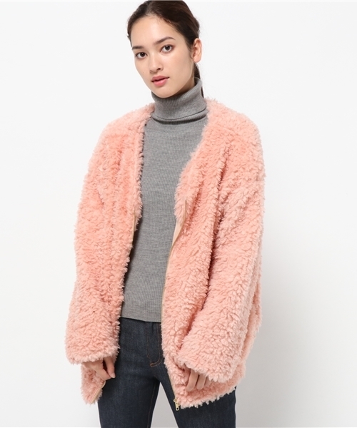 WEGO(ウィゴー)の「WEGO/モコモコジャケット(ブルゾン・レディース・ブラック/ピンク/キャメル/アニマル/ベージュ/ピンク系その他・FREE)」の20枚目の写真