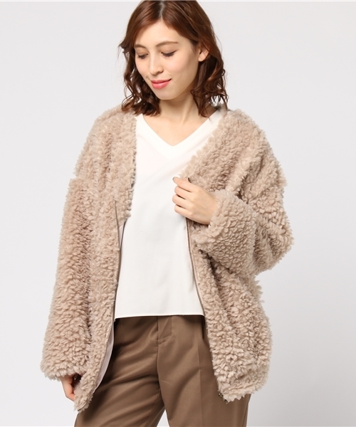 WEGO(ウィゴー)の「WEGO/モコモコジャケット(ブルゾン・レディース・ブラック/ピンク/キャメル/アニマル/ベージュ/ピンク系その他・FREE)」の21枚目の写真