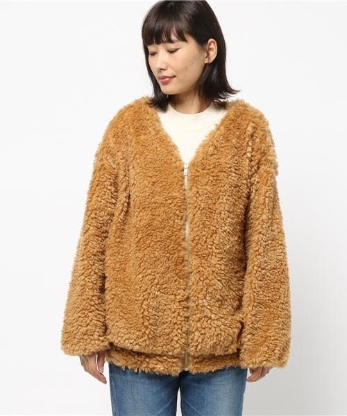 WEGO(ウィゴー)の「WEGO/モコモコジャケット(ブルゾン・レディース・ブラック/ピンク/キャメル/アニマル/ベージュ/ピンク系その他・FREE)」の7枚目の写真