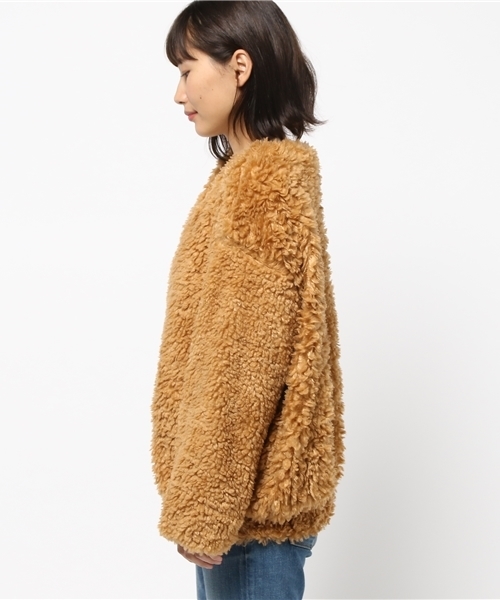 WEGO(ウィゴー)の「WEGO/モコモコジャケット(ブルゾン・レディース・ブラック/ピンク/キャメル/アニマル/ベージュ/ピンク系その他・FREE)」の8枚目の写真