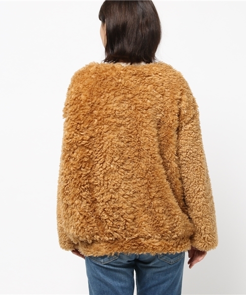 WEGO(ウィゴー)の「WEGO/モコモコジャケット(ブルゾン・レディース・ブラック/ピンク/キャメル/アニマル/ベージュ/ピンク系その他・FREE)」の9枚目の写真