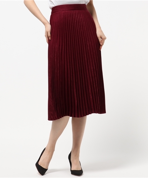 MOUSSY（マウジー）の「SHINY PLEATS SKIRT（スカート・レディース・キャメル/ボルドー/ブラック・2/1）」の9枚目の写真