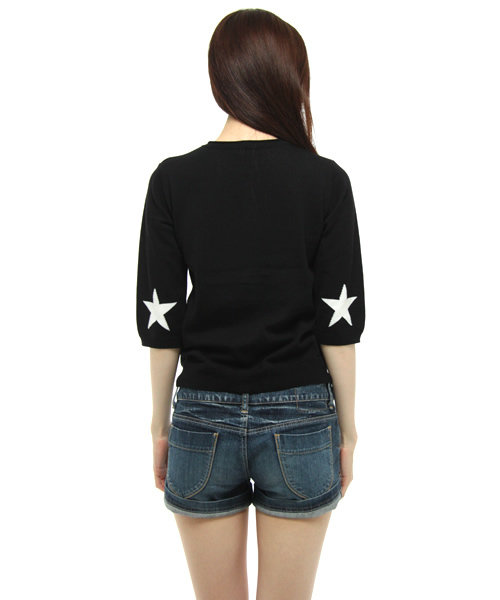 KariAng（カリアング）の「5分袖スターカーデ（カーディガン/ボレロ・レディース・ホワイト/ブラック/グレー・SMALL/MEDIUM）」の5枚目の写真