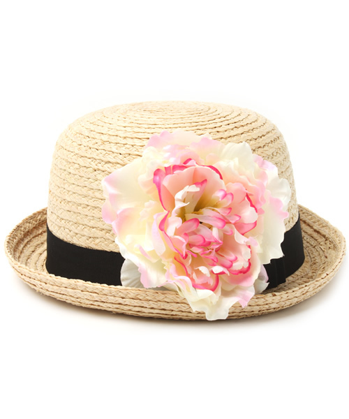 L.D.S.（エルディーエス）の「ラフィア　ボーラーHAT（ハット・レディース・ベージュ・FREE）」の3枚目の写真