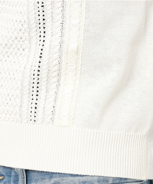LODISPOTTO（ロディスポット）の「プリプリフリフリニット（ニット/セーター・レディース・ホワイト/ピンク/ネイビー・MEDIUM）」の10枚目の写真