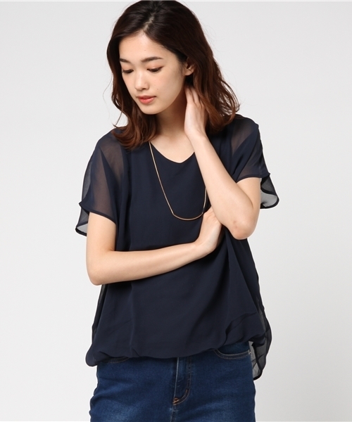 Honeys（ハニーズ）の「アクセ付プルオーバー（Tシャツ/カットソー・レディース・ホワイト系その他/ネイビー/ブルー系その他/オフホワイト/ホワイト系その他2・M/L）」の4枚目の写真