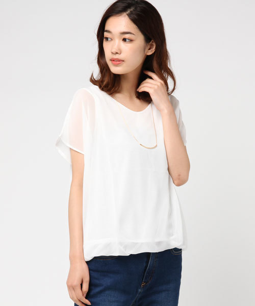 Honeys（ハニーズ）の「アクセ付プルオーバー（Tシャツ/カットソー・レディース・ホワイト系その他/ネイビー/ブルー系その他/オフホワイト/ホワイト系その他2・M/L）」の2枚目の写真