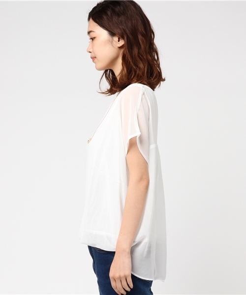 Honeys（ハニーズ）の「アクセ付プルオーバー（Tシャツ/カットソー・レディース・ホワイト系その他/ネイビー/ブルー系その他/オフホワイト/ホワイト系その他2・M/L）」の9枚目の写真