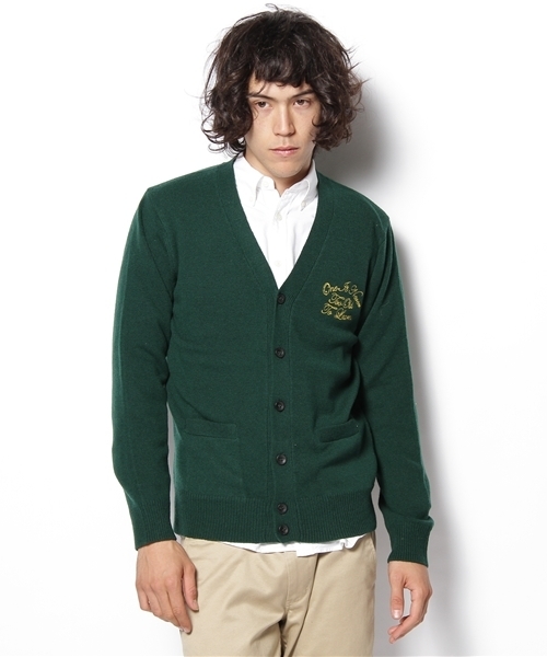 SHIPS JET BLUE（シップスジェットブルー）の「JB バックパターンカーディガン（カーディガン/ボレロ・メンズ・グリーン/グレー/ネイビー・SMALL/LARGE/MEDIUM）」の4枚目の写真