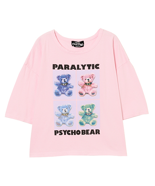 Candy Stripper（キャンディストリッパー）の「PARALYTIC PSYCHO BEAR BIG TEE（Tシャツ/カットソー・レディース・ブラック/カーキ/オフホワイト/ピンク・2）」の4枚目の写真