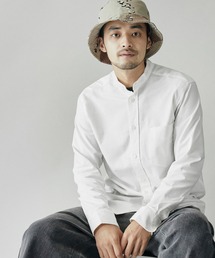 MONO-MART | バンドカラー ハイストレッチ L/S オックスフォード シャツ 2017AW(シャツ/ブラウス)