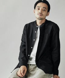MONO-MART（モノマート）の「バンドカラー ハイストレッチ L/S オックスフォード シャツ（シャツ/ブラウス・メンズ）」