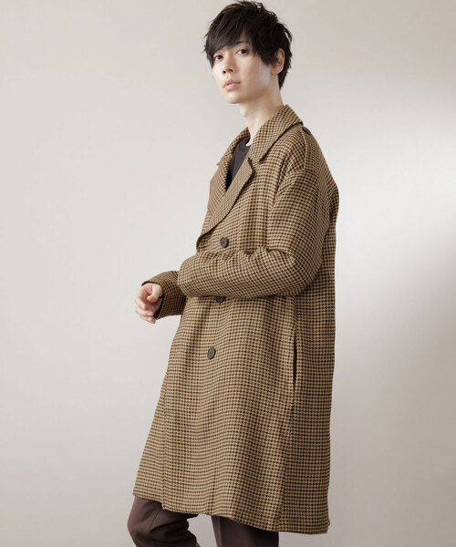 MONO-MART(モノマート)の「T/R ビッグシルエットトレンチコート BIGトレンチコート(MONO-MART)(トレンチコート・メンズ・ブラック/ベージュ/パープル/ネイビー/ブラック系その他/キャメル/ブラウン/ブラウン系その他/ブラウン系その他2・FREE)」の5枚目の写真