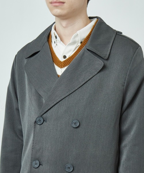 MONO-MART(モノマート)の「T/R ビッグシルエットトレンチコート BIGトレンチコート(MONO-MART)(トレンチコート・メンズ・ブラック/ベージュ/パープル/ネイビー/ブラック系その他/キャメル/ブラウン/ブラウン系その他/ブラウン系その他2・FREE)」の10枚目の写真