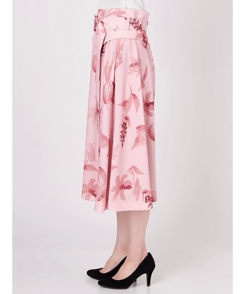 LAGUNAMOON(ラグナムーン)の「リリ-フラワーコルセットベルトフレアースカート(スカート・レディース・ブラック/ピンク・SMALL/MEDIUM)」の9枚目の写真