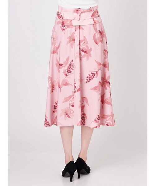 LAGUNAMOON(ラグナムーン)の「リリ-フラワーコルセットベルトフレアースカート(スカート・レディース・ブラック/ピンク・SMALL/MEDIUM)」の7枚目の写真