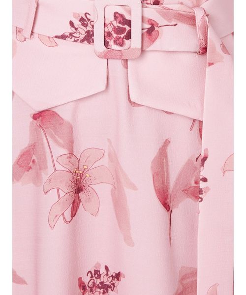 LAGUNAMOON(ラグナムーン)の「リリ-フラワーコルセットベルトフレアースカート(スカート・レディース・ブラック/ピンク・SMALL/MEDIUM)」の4枚目の写真