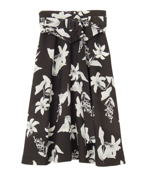 LAGUNAMOON(ラグナムーン)の「リリ-フラワーコルセットベルトフレアースカート(スカート・レディース・ブラック/ピンク・SMALL/MEDIUM)」の10枚目の写真