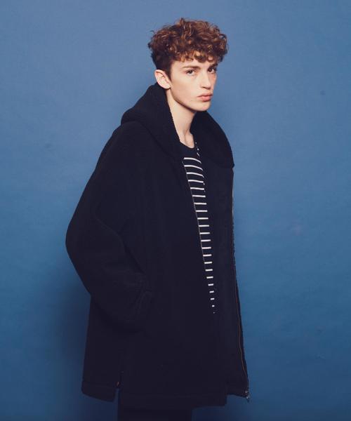 MONKEY TIME（モンキータイム）の「＜monkey time＞ BOA HOOD JACKET/ボアジャケット ◆（ブルゾン・メンズ・ブラック/グレー・MEDIUM/X-LARGE/LARGE/SMALL）」の8枚目の写真