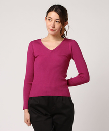 REDYAZEL | Ｖネックリブニットプルオーバー(Tシャツ/カットソー)
