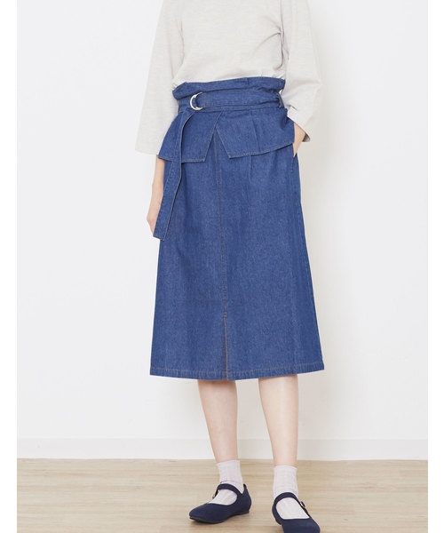 POU DOU DOU（プードゥドゥ）の「ペプラムベルトタックスカート（スカート・レディース・キナリ/カーキ/ブルー系その他・3）」の11枚目の写真