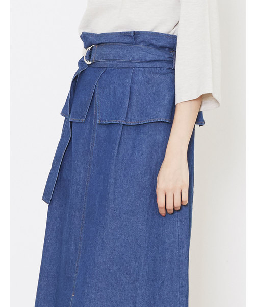 POU DOU DOU（プードゥドゥ）の「ペプラムベルトタックスカート（スカート・レディース・キナリ/カーキ/ブルー系その他・3）」の9枚目の写真