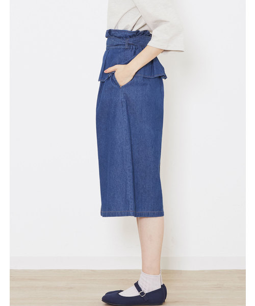 POU DOU DOU（プードゥドゥ）の「ペプラムベルトタックスカート（スカート・レディース・キナリ/カーキ/ブルー系その他・3）」の8枚目の写真