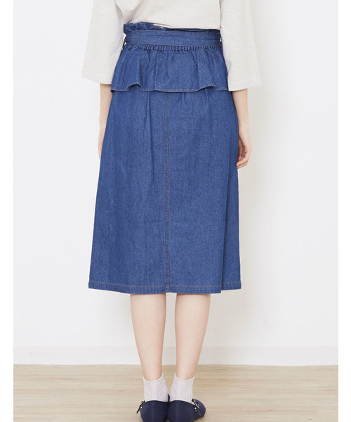 POU DOU DOU（プードゥドゥ）の「ペプラムベルトタックスカート（スカート・レディース・キナリ/カーキ/ブルー系その他・3）」の7枚目の写真