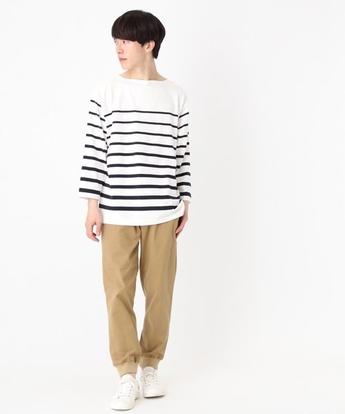 niko and...（ニコアンド）の「バスクボーダー7分袖プルオーバー【niko and ...】（Tシャツ/カットソー・メンズ・ブラック/ブルー/オフホワイト/ピンク・LARGE/MEDIUM）」の7枚目の写真