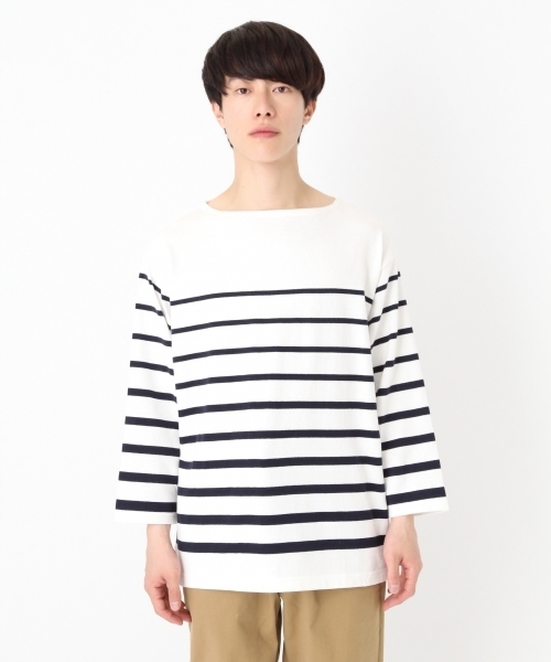 niko and...（ニコアンド）の「バスクボーダー7分袖プルオーバー【niko and ...】（Tシャツ/カットソー・メンズ・ブラック/ブルー/オフホワイト/ピンク・LARGE/MEDIUM）」の11枚目の写真