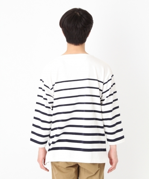 niko and...（ニコアンド）の「バスクボーダー7分袖プルオーバー【niko and ...】（Tシャツ/カットソー・メンズ・ブラック/ブルー/オフホワイト/ピンク・LARGE/MEDIUM）」の13枚目の写真